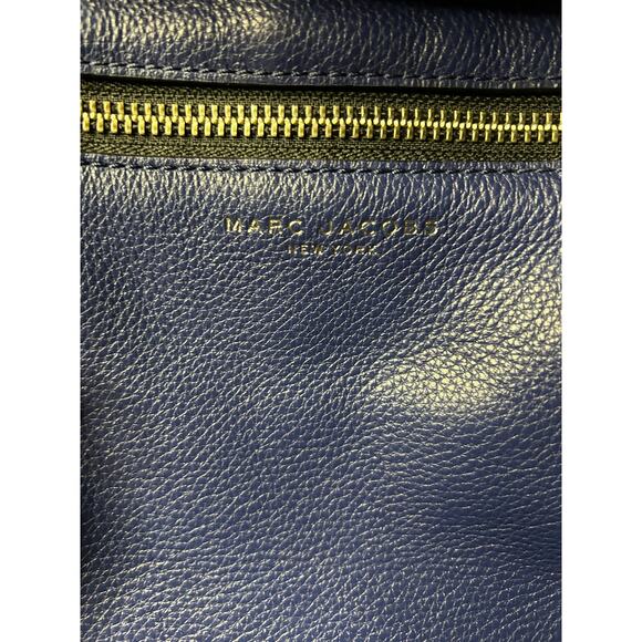 Marc Jacobs Recruit Leather Hobo Shoulder Bag Blue Pebbled Leather - Picture 9 of 13